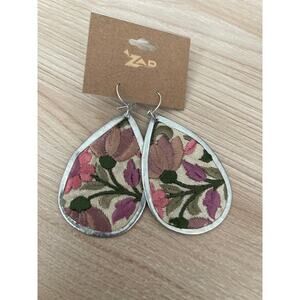 Light Pink Flower Embroidery Cuff Bracelet